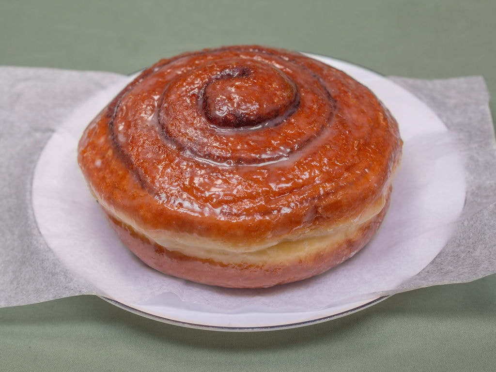 Glazed cinnamon roll