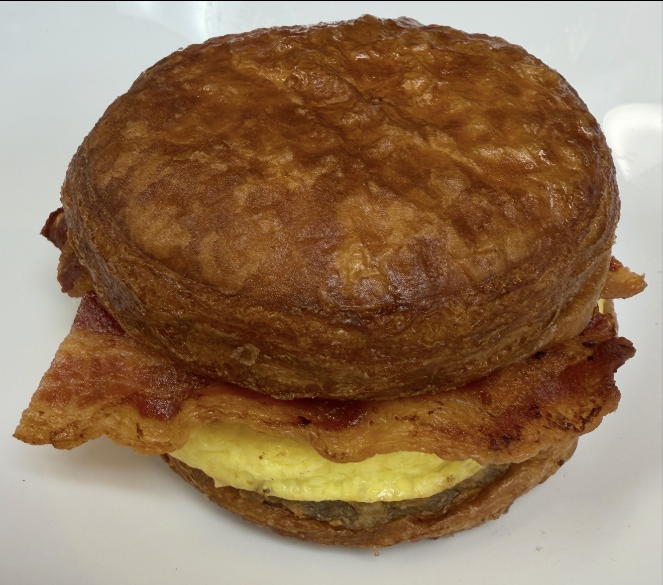 Cronut breakfast sandwich