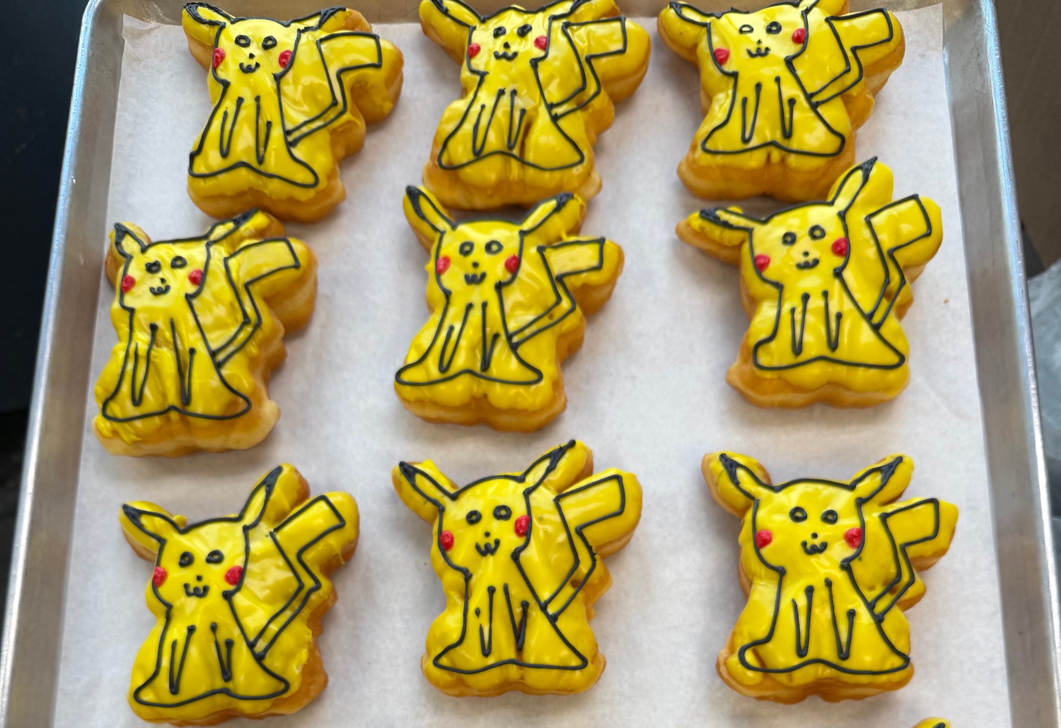 Pikachu shaped custom donuts